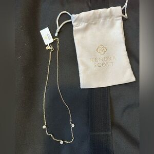 Kendra Scott Jada Gold Strand Necklace in White Crystal